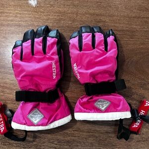 Hestra Kids Fuchsia and Black Mittens